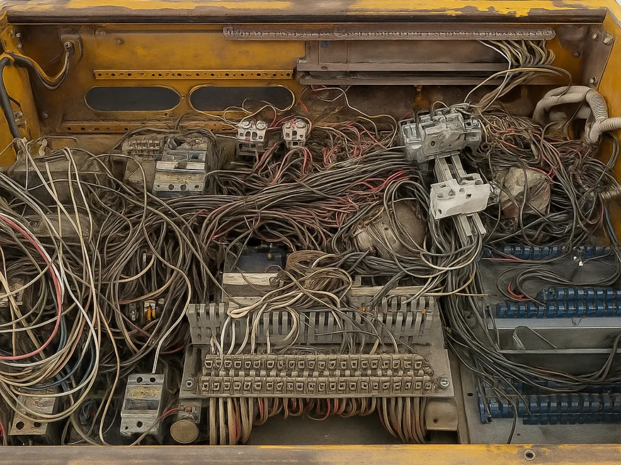 Tablero eléctrico antes de la rehabilitación